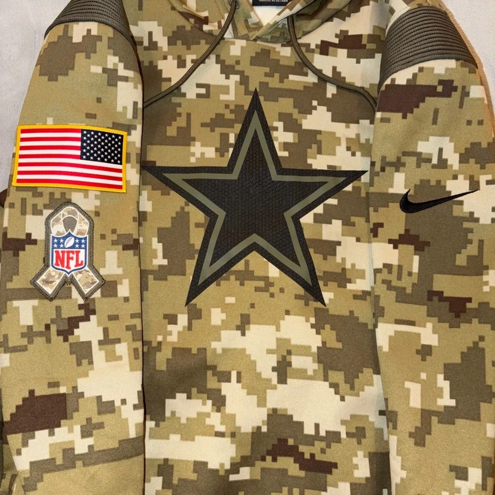 Nike Dallas Cowboys Salute to Service Digital Camo Hoodie Mens‎ Medium NFL Star